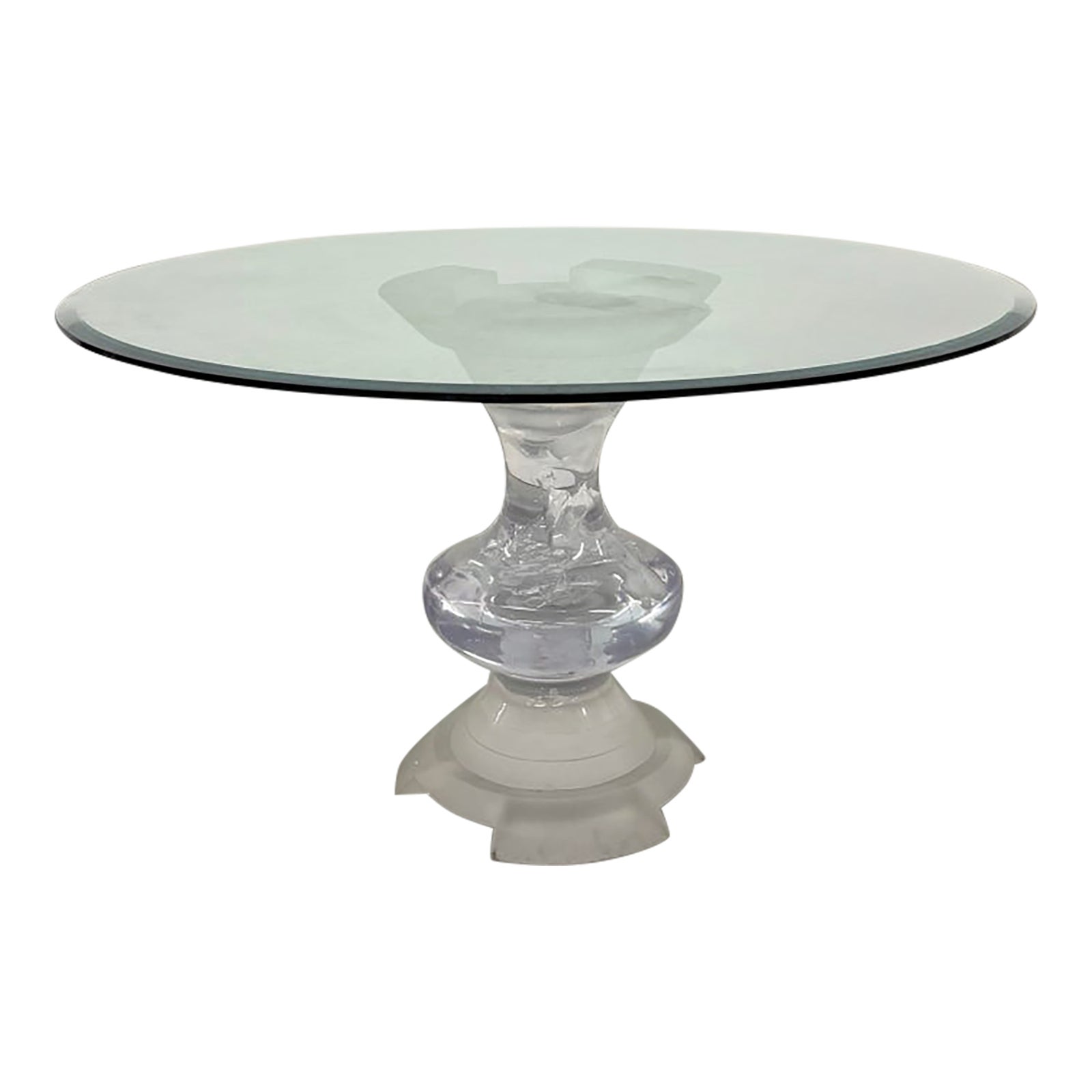 Vintage Abstract Lucite Base Dining Table | Chairish