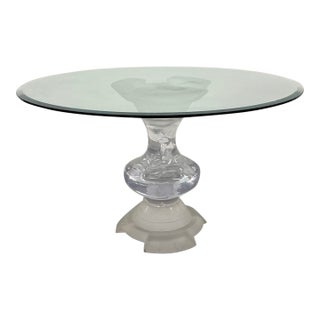 Vintage Abstract Lucite Base Dining Table For Sale