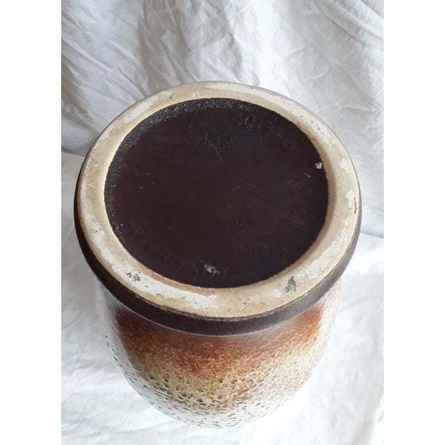 Vintage German Ceramic Vase with Brown-Beer Glaze, 1970s For Sale - Image 3 of 4