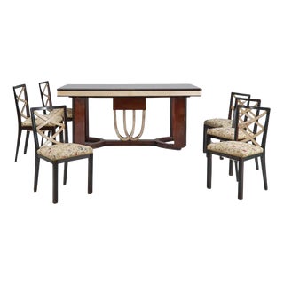 Vintage Italian Art Deco Dining Room Set, 1930s, Set of 11 For Sale