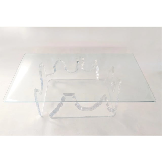 Lion in Frost Style Lucite Iceberg Coffee 2-Piece Table Base For Sale - Image 13 of 13
