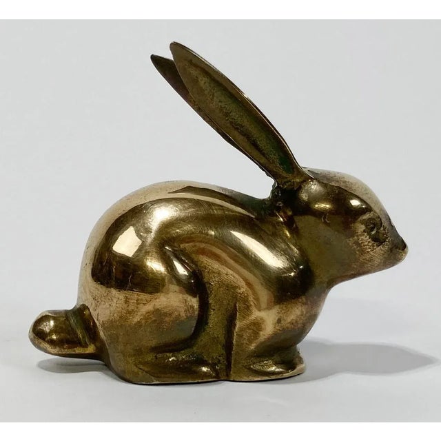 Vintage Brass Crouching Rabbit Paper Weight For Sale In Kansas City - Image 6 of 6