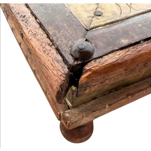 Mid-Century Anglo-Indian Teak & Repoussé Brass Nesting Table Set For Sale - Image 10 of 18