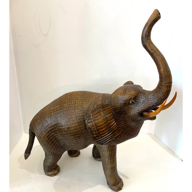 Large Chinese Wicker Elephant Box, Early 20th C For Sale - Image 12 of 12