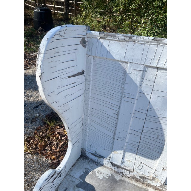 1910s Arts and Crafts Period Porch Bench With Weathered Surfac For Sale - Image 4 of 9