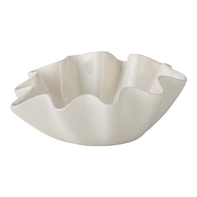 Regina Andrew Ruffle Ceramic Bowl Large For Sale