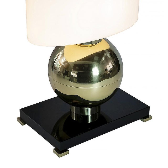 Italian Table Lamps in Brass with Murano Glass Base and Shades, Set of 2 For Sale - Image 9 of 10