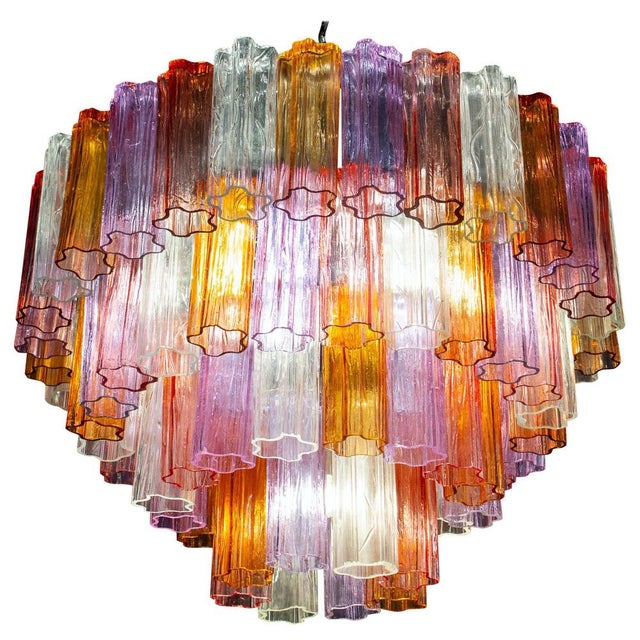 Mid-Century Multicolored Murano Glass Tronchi Chandelier, 1970s For Sale - Image 13 of 13