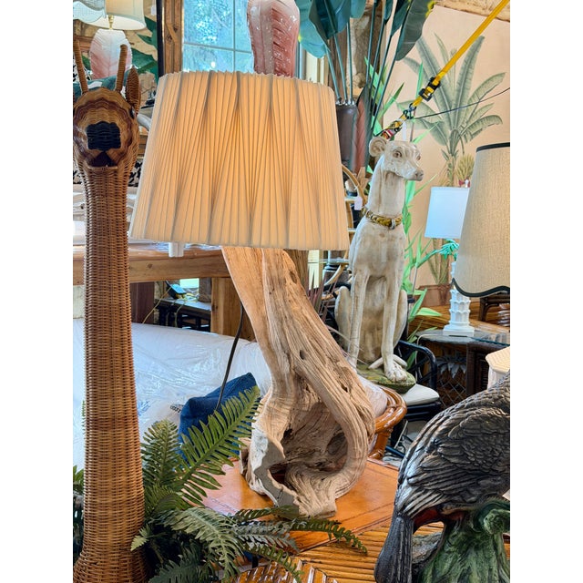 Monumental Sculptural Driftwood Table Lamp, Organic Modern Coastal Decor For Sale - Image 12 of 12