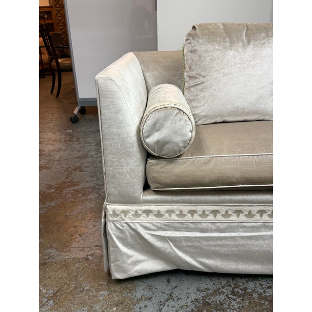 Baker Furniture Silk Velvet Sofa For Sale In San Francisco - Image 6 of 10