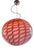 Red and White Sphere Pendant in Murano Style Glass by Simoeng For Sale