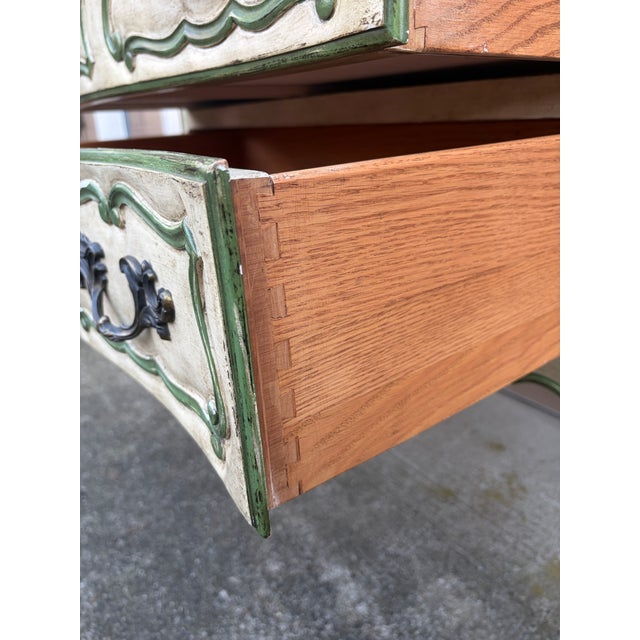 Bodart Louis XV Painted Chest in Sage and Cream, a French Country Revival For Sale - Image 13 of 16
