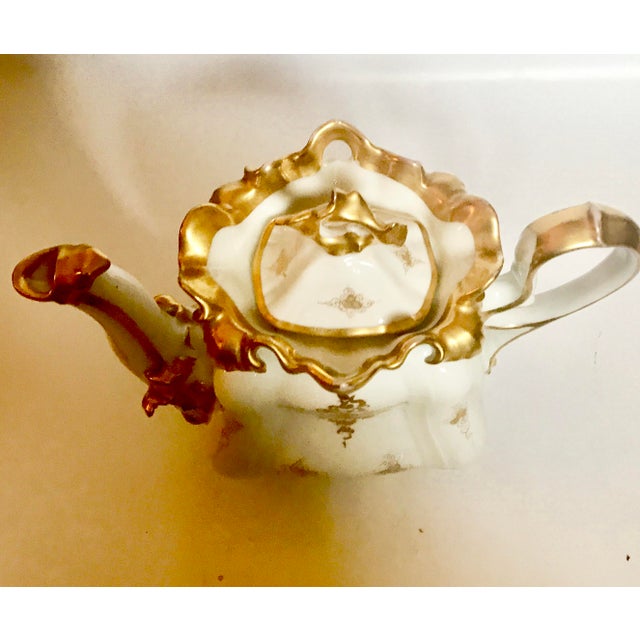 Mid 19th Century Antique Meissen Style Rococo Gold Encrusted Coffee Pot by Tpm Carl Tielsch For Sale - Image 10 of 13