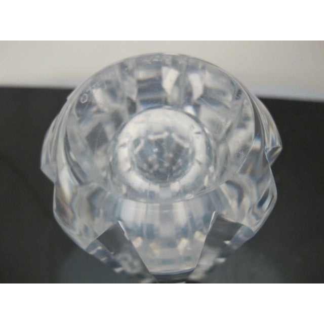 Orrefors Orrefors Vintage Swedish Clear Faceted Crystal Glass 7" Tall Vase For Sale - Image 4 of 10