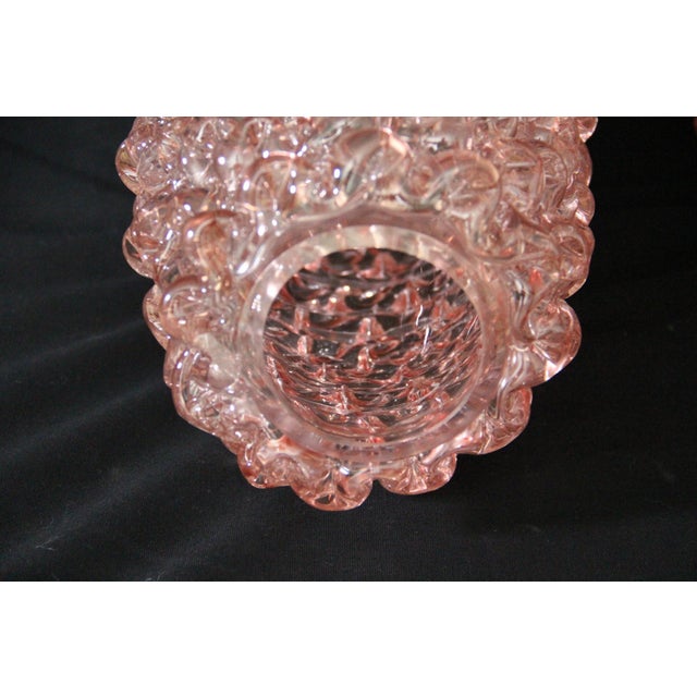 Pink Large Pink Murano Glass Vases in the style of Barovier, 2000s, Set of 2 For Sale - Image 8 of 14