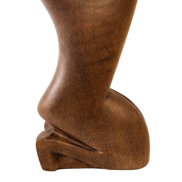 African African Heritage Hand Carved Maple Wooden Abstract 8.5" Figure Sculpture For Sale - Image 3 of 3
