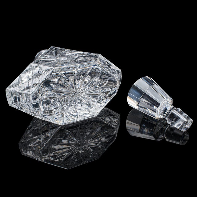 Vintage Liqueur Decanter, English, Crystal Glass, Spirit Bottle, Barware, c.1970 For Sale - Image 9 of 12