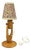 Mid-Century Adjustable Wooden Table Lamp with Floral Shade, Czechoslovakia, 1970 For Sale
