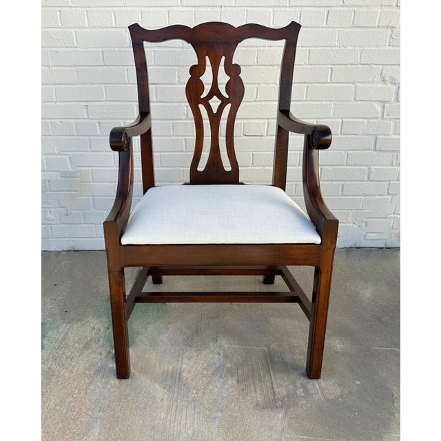 Brown Set of 10 Antique c.1960s Mahogany Fine Carved Chippendale Style Chairs For Sale - Image 8 of 8