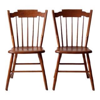 Vintage Dining Side Chairs Pair For Sale