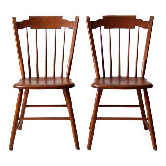 Vintage Dining Side Chairs Pair For Sale