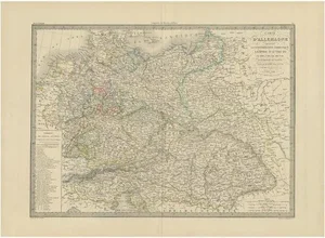 Antique Map of Germany by Cartographer Lapie, France, 1842