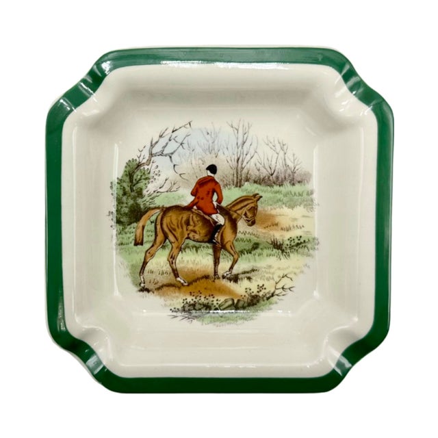 Vintage Spode England Equestrian Homeward Horse Ashtray Trinket Jewelry Dish For Sale - Image 10 of 12