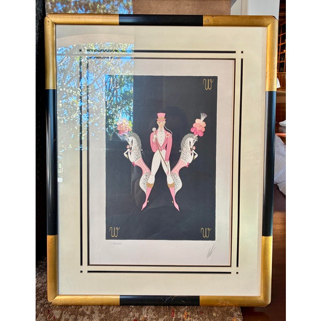 Art Deco Erté Letter “W” Signed & Numbered Lithograph, 1977 — With Documentation For Sale - Image 3 of 12