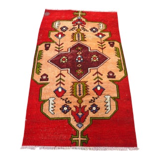 Vintage Red Small Rug For Sale