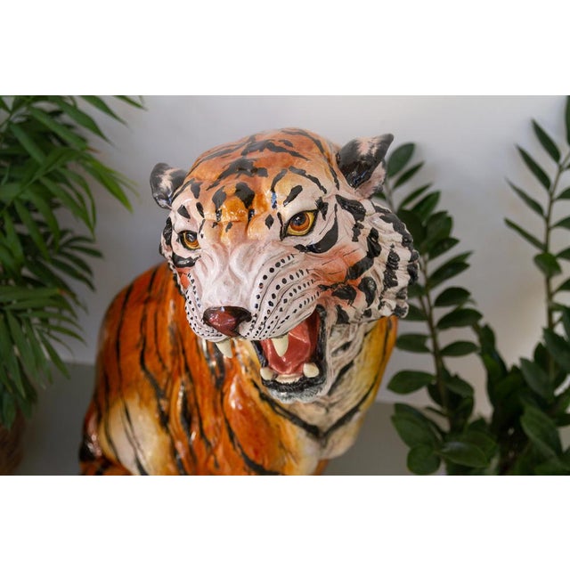 1970s Large Italian Ceramic Tiger, 1970s For Sale - Image 5 of 18