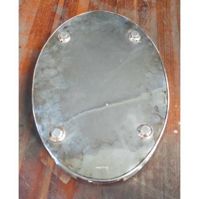 20th Century English Sheffield Silverplate Drinks Bar Tray With Gallery For Sale - Image 12 of 13