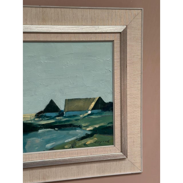 Bengt Hillgrund, Farm by the Lake, 1950s, Oil Painting on Canvas, Framed For Sale - Image 4 of 18