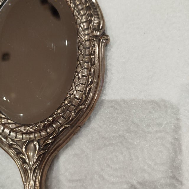 Antique Silver Hand Mirror, 1800s For Sale - Image 10 of 14