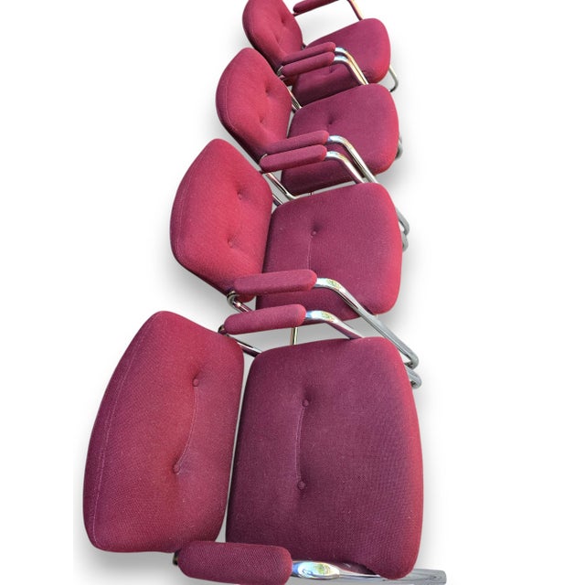 4 Mid Century Cantilevered Chairs For Sale - Image 10 of 10