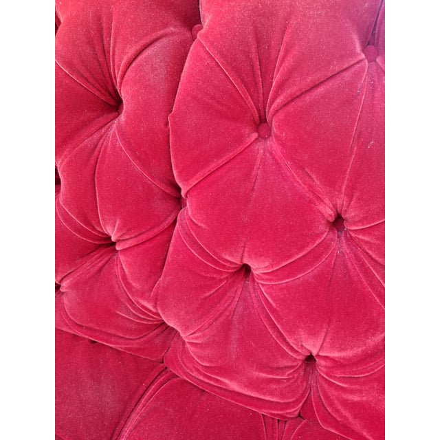 1960s Vintage Red Velvet Heart Shaped Tufted Loveseat Chairish