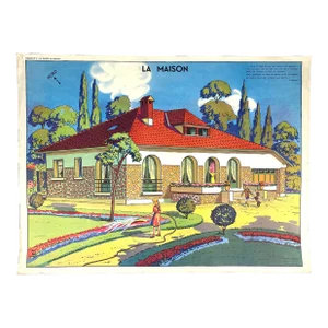Vintage French School Poster - “La Maison”