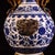 1970s Vintage Chinese Blue and White Porcelain Vase With Gilt Bronze Dragon Handles and Elaborate Stand For Sale - Image 5 of 9