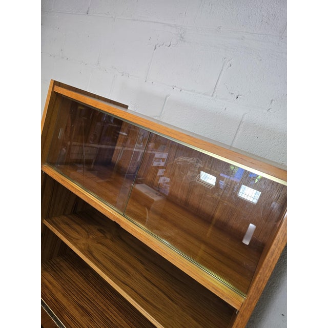 1960s Vintage Scandinavian Style Glass-Fronted Secretaire Desk, 1960s For Sale - Image 5 of 16