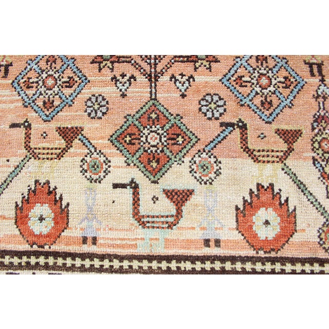 Peach Antique Persian Bakhtiari Runner With Lattice Design in Peach and Ivory Tones 3'7 X 11'2 For Sale - Image 8 of 16