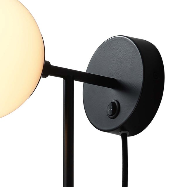 Duo Modern Contemporary Wall Sconce - Matte Black, Plug-In For Sale - Image 4 of 6