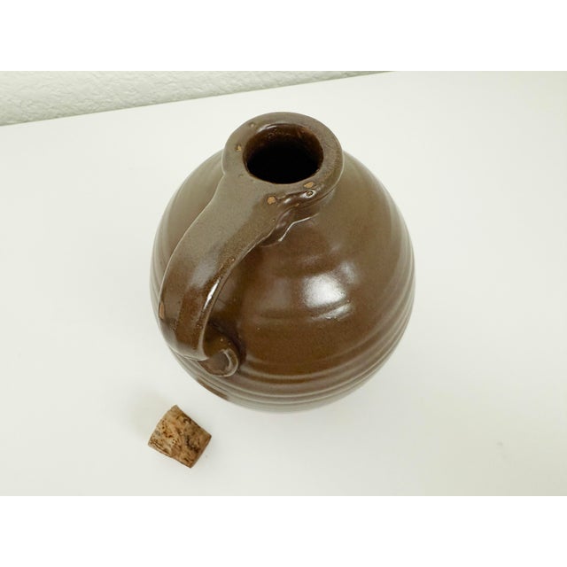 Brown Vintage Stoneware Jug, Signed For Sale - Image 8 of 11