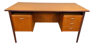 Danish Modern Arne Vodder Style Teak Writing or Executive Desk 1960s