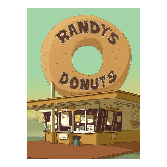 Randy's Donuts Limited Edition Print on Entrada Rag by Marz Jr. For Sale