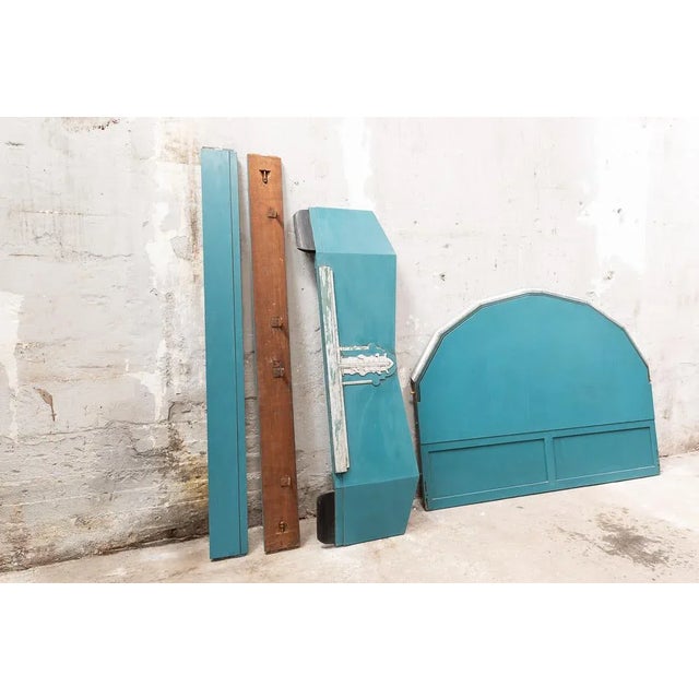 Blue Art Deco French Headboard, 1920s For Sale - Image 8 of 8