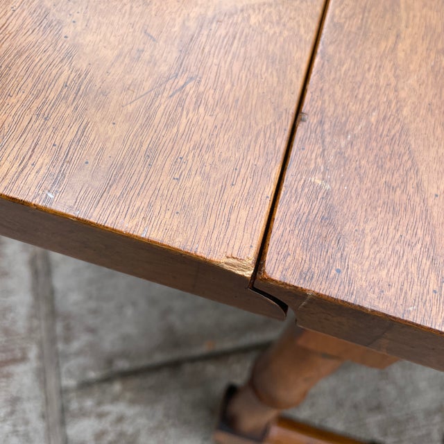 Coffee Faux Bamboo Drop Leaf Coffee & Game Table For Sale - Image 8 of 10