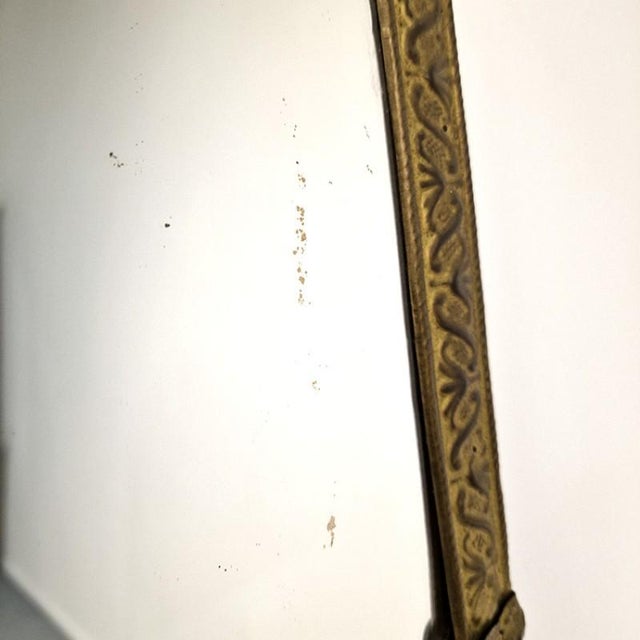 Hall Mirror with Brass Frame, 1920s For Sale - Image 6 of 7