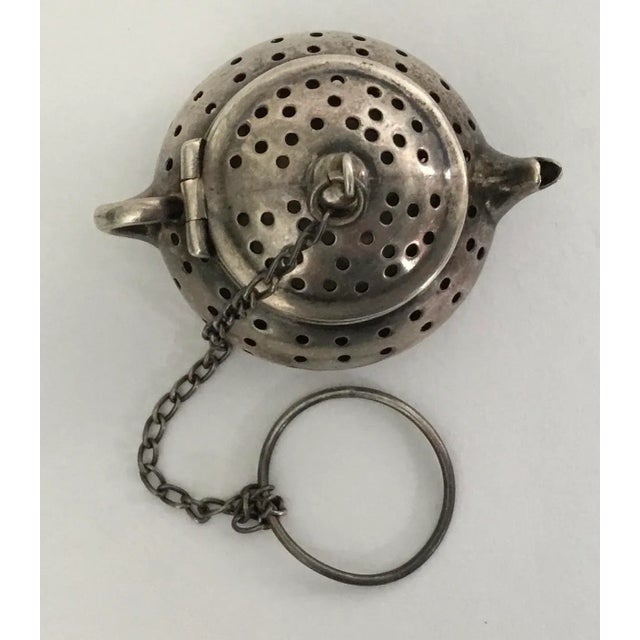 Metal Antique Sterling Silver “ Teapot” Tea Strainer For Sale - Image 7 of 10