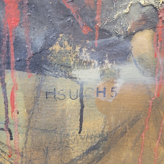 Beige Andrés Mende, H5 Abstract Informalist Artwork, 2017, Oil on Canvas For Sale - Image 8 of 18