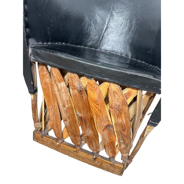 Vintage Equipale Barrel Tub Chairs in Black and Tan Leather, 1950s, Set of 2 For Sale - Image 12 of 13