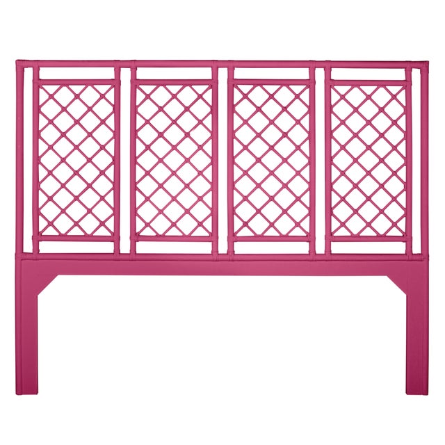 Coastal X & Diamond Platform Bed King, Hot Pink For Sale - Image 3 of 7